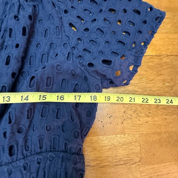 Anthropologie Somerset Navy Blue Eyelet Dress L - Picture 3 of 8